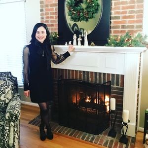 BLACK ORGANZA MINI DRESS - ZARA - SIZE XS